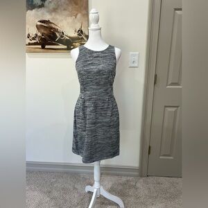 Old Navy Black and White Textured Midi Dress